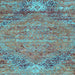 Square Machine Washable Abstract Light Blue Contemporary Rug, wshcon358lblu