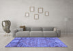 Machine Washable Abstract Blue Contemporary Rug in a Living Room, wshcon358blu