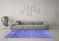 Machine Washable Abstract Blue Contemporary Rug, wshcon358blu