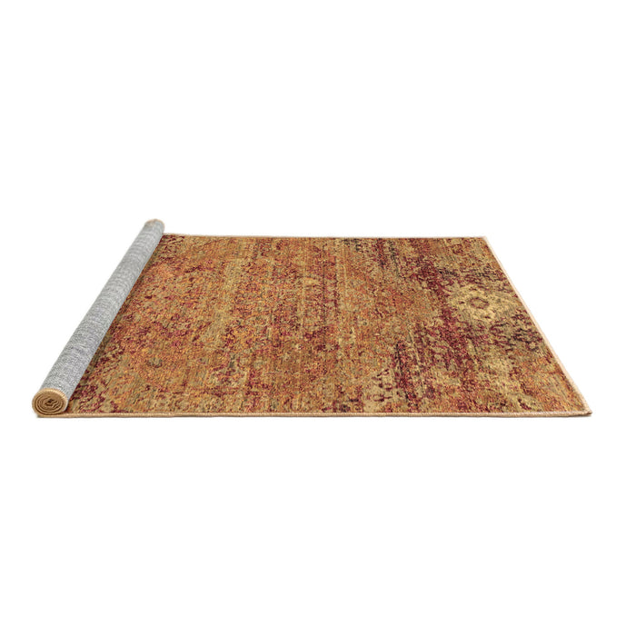 Sideview of Machine Washable Abstract Brown Contemporary Rug, wshcon358brn