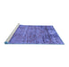 Sideview of Machine Washable Abstract Blue Contemporary Rug, wshcon358blu