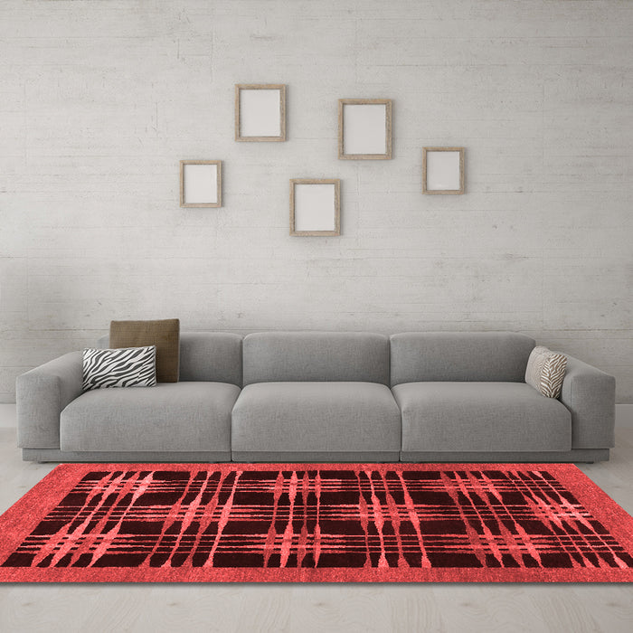 Contemporary Red Washable Rugs