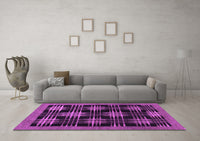 Machine Washable Abstract Purple Contemporary Rug, wshcon359pur