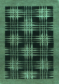 Abstract Turquoise Contemporary Rug, con359turq