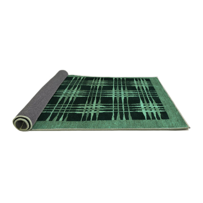 Sideview of Abstract Turquoise Contemporary Rug, con359turq