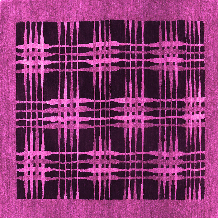 Square Machine Washable Abstract Pink Contemporary Rug, wshcon359pnk