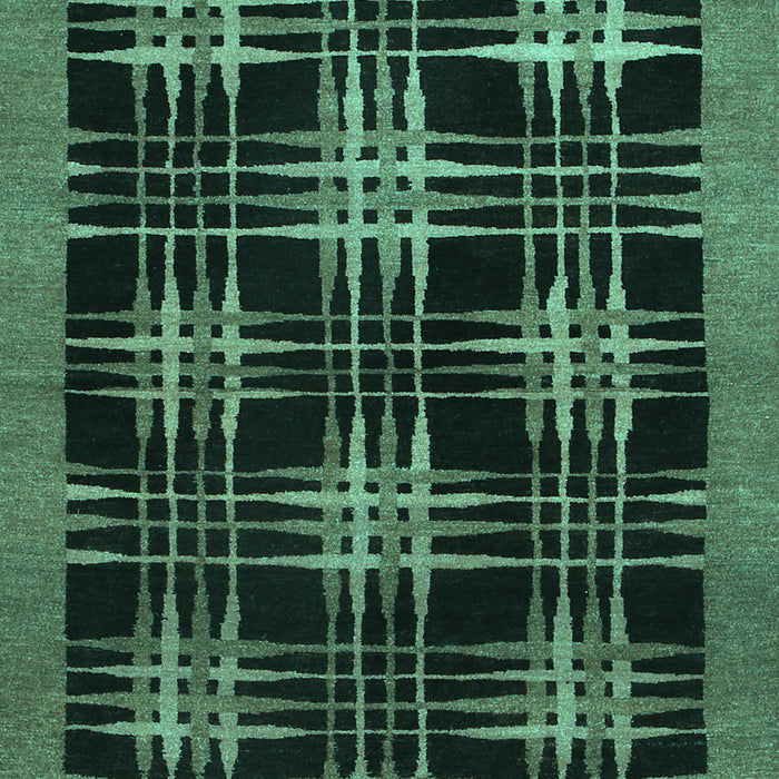 Machine Washable Abstract Turquoise Contemporary Area Rugs, wshcon359turq
