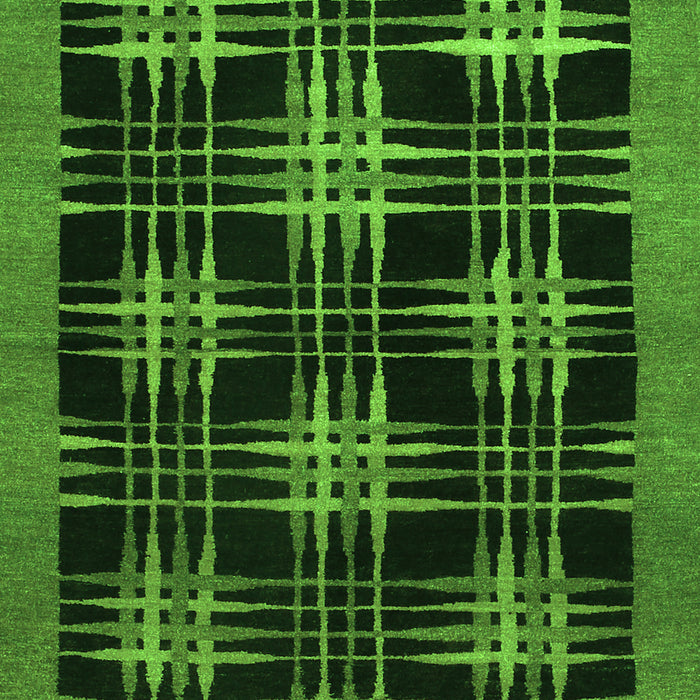 Serging Thickness of Machine Washable Abstract Green Contemporary Area Rugs, wshcon359grn