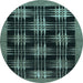 Round Abstract Light Blue Contemporary Rug, con359lblu