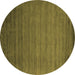 Round Abstract Brown Contemporary Rug, con35brn