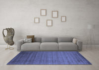 Machine Washable Abstract Blue Contemporary Rug, wshcon35blu