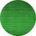 Square Abstract Green Contemporary Rug, con35grn