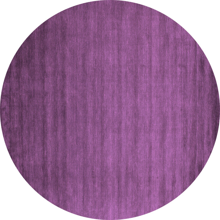 Round Abstract Purple Contemporary Rug, con35pur