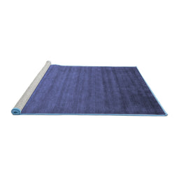 Sideview of Machine Washable Abstract Blue Contemporary Rug, wshcon35blu