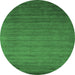 Round Abstract Emerald Green Contemporary Rug, con35emgrn