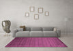 Machine Washable Abstract Pink Contemporary Rug in a Living Room, wshcon35pnk