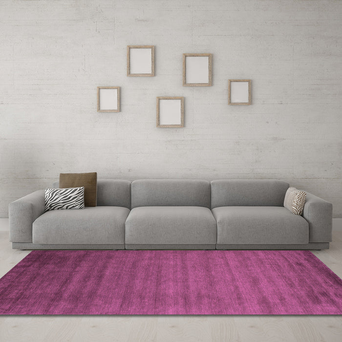 Machine Washable Abstract Pink Contemporary Rug in a Living Room, wshcon35pnk
