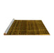 Sideview of Machine Washable Abstract Yellow Contemporary Rug, wshcon360yw