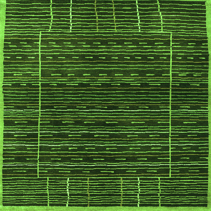 Serging Thickness of Abstract Green Contemporary Rug, con360grn