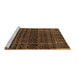 Sideview of Machine Washable Abstract Brown Contemporary Rug, wshcon360brn