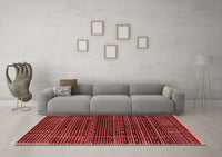 Machine Washable Abstract Red Contemporary Rug, wshcon360red