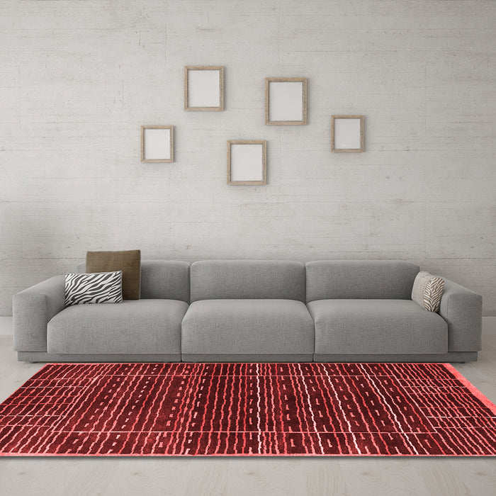 Contemporary Red Washable Rugs