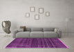 Machine Washable Abstract Purple Contemporary Area Rugs in a Living Room, wshcon360pur