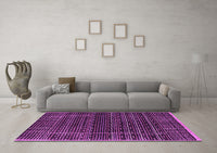 Machine Washable Abstract Purple Contemporary Rug, wshcon360pur