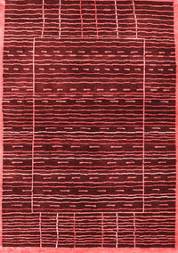 Abstract Red Contemporary Rug, con360red