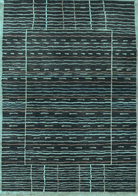 Abstract Light Blue Contemporary Rug, con360lblu