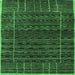 Square Machine Washable Abstract Emerald Green Contemporary Area Rugs, wshcon360emgrn