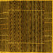 Square Machine Washable Abstract Yellow Contemporary Rug, wshcon360yw