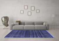 Machine Washable Abstract Blue Contemporary Rug, wshcon360blu