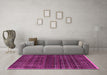 Machine Washable Abstract Pink Contemporary Rug in a Living Room, wshcon360pnk