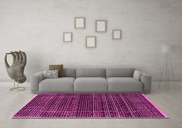 Machine Washable Abstract Pink Contemporary Rug in a Living Room, wshcon360pnk