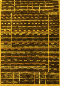 Abstract Yellow Contemporary Rug, con360yw