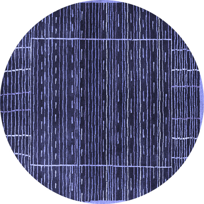 Round Machine Washable Abstract Blue Contemporary Rug, wshcon360blu