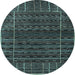 Round Machine Washable Abstract Light Blue Contemporary Rug, wshcon360lblu