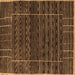 Square Machine Washable Abstract Brown Contemporary Rug, wshcon360brn