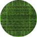 Square Abstract Green Contemporary Rug, con360grn