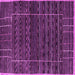 Square Machine Washable Abstract Purple Contemporary Area Rugs, wshcon360pur