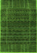 Serging Thickness of Machine Washable Abstract Green Contemporary Area Rugs, wshcon360grn