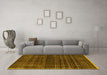 Machine Washable Abstract Yellow Contemporary Rug in a Living Room, wshcon360yw