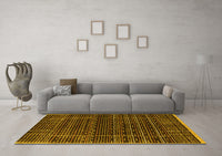 Machine Washable Abstract Yellow Contemporary Rug, wshcon360yw