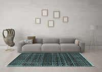 Machine Washable Abstract Light Blue Contemporary Rug, wshcon360lblu