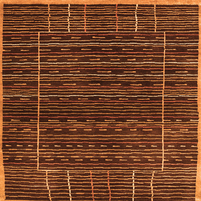 Serging Thickness of Abstract Orange Contemporary Rug, con360org