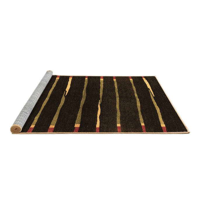 Sideview of Machine Washable Abstract Brown Contemporary Rug, wshcon361brn