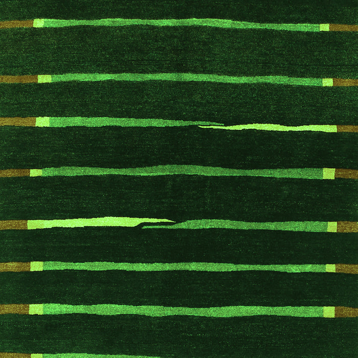 Serging Thickness of Machine Washable Abstract Green Contemporary Area Rugs, wshcon361grn