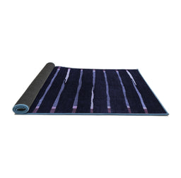 Sideview of Abstract Blue Contemporary Rug, con361blu