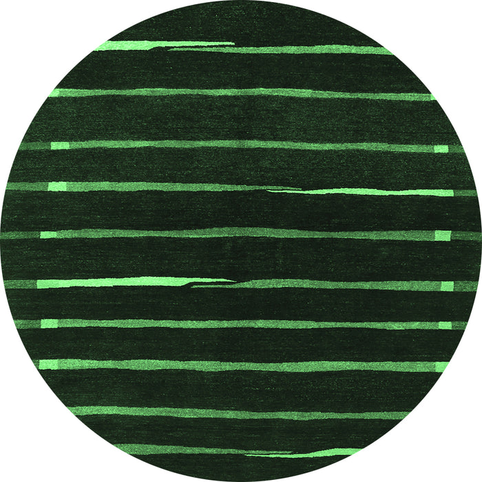 Round Abstract Emerald Green Contemporary Rug, con361emgrn